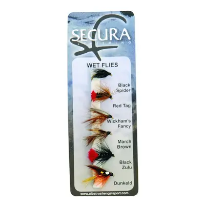 Secura flyfishing mušky wet flies 6 ks