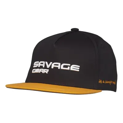 Savage gear kšiltovka flat peak 3d logo cap one size black ink