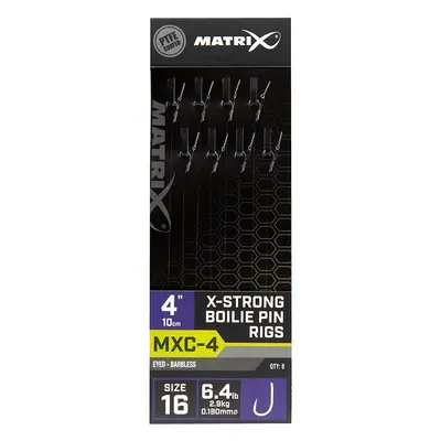 Matrix návazec mxc-4 x-strong boilie pin rigs barbless 10 cm - size 16 0,18 mm