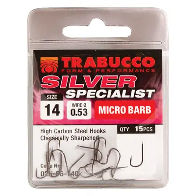 Trabucco háčky silver specialist 15 ks-velikost 14