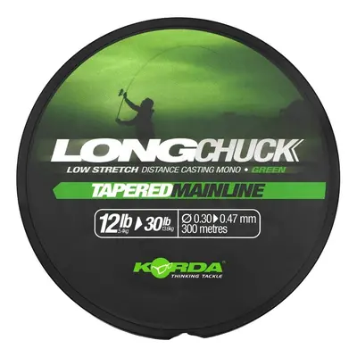 Korda ujímaný vlasec longchuck tapered mainline green - 0,30-0,47 mm 12-30 lb