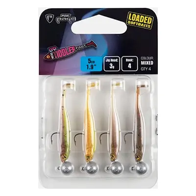 Fox rage gumová nástraha ultra uv micro tiddler fast mixed colour loaded lure pack 5 cm 4 ks