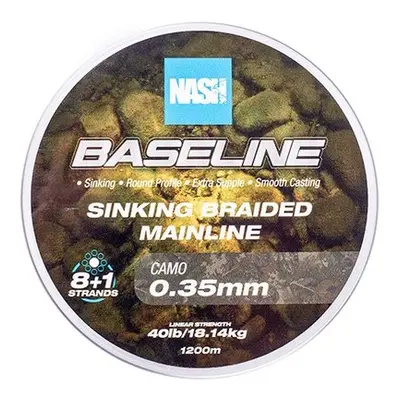 Nash splétaná šňůra baseline sinking braid camo 1200 m - 0,35 mm 18,14 kg