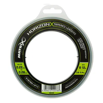 Matrix šokový vlasec horizon x tapered leaders - průměr 0,22-0,28 mm / nosnost 3,6-5,4 kg