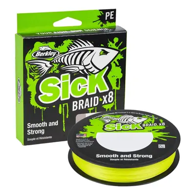 Berkley splétaná šňůra sick braid hi-vis žlutá 150 m - 0,12 mm 11,2 kg