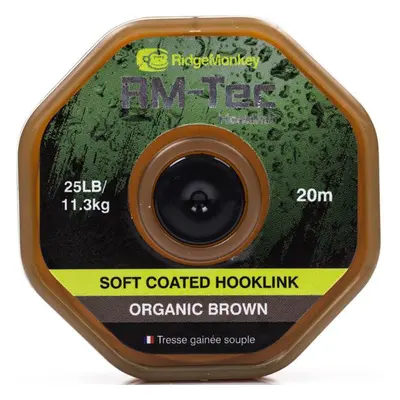 Ridgemonkey návazcová šňůrka rm tec soft coated hooklink 20 m hnědá-nosnost 25 lb