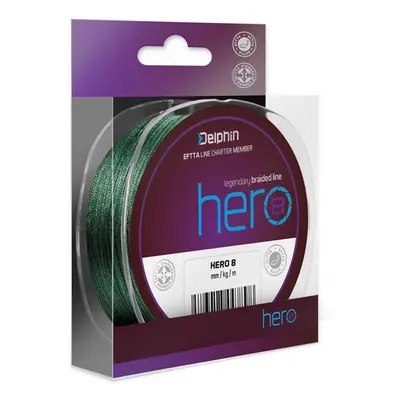 Delphin splétaná šňůra hero 8 zelená 300 m - 0,18 mm 13,2 kg