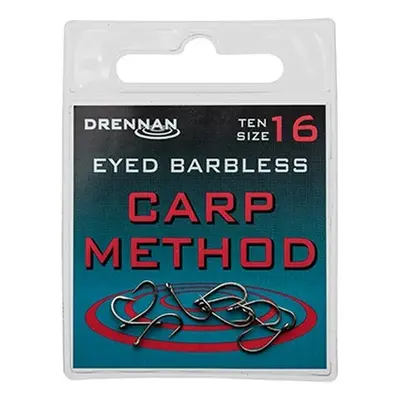 Drennan háčky bez protihrotu eyed carp method barbless - velikost 8