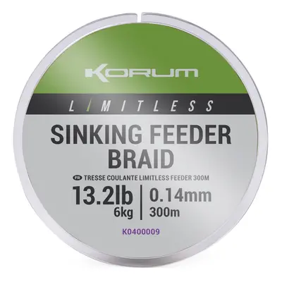 Korum splétaná šňůra limitless sinking feeder braid 300 m - 0,14 mm 6 kg