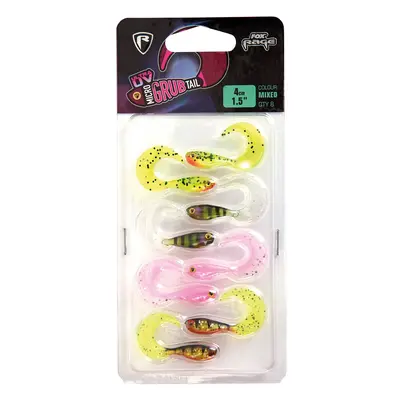 Fox rage gumová nástraha uv micro grub tail mixed colour pack 4 cm 8 ks