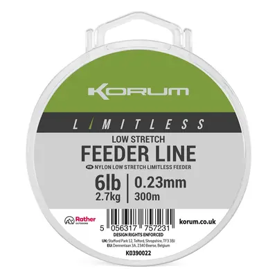 Korum vlasec limitless low stretch feeder line 300 m - 0,23 mm 2,7 kg