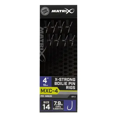 Matrix návazec mxc-4 x-strong boilie pin rigs barbless 10 cm - size 14 0,20 mm