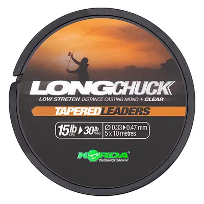 Korda šokový vlasec longchuck tapered leaders clear 5x10 m - 0,33-0,47 mm 15-30 lb