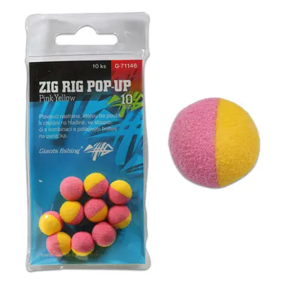 Giants fishing pěnové plovoucí boilie zig rig pop up pink yellow 10 ks-14 mm