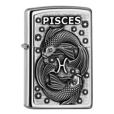 Zippo benzínový zapalovač pisces zodiac emblem 25548