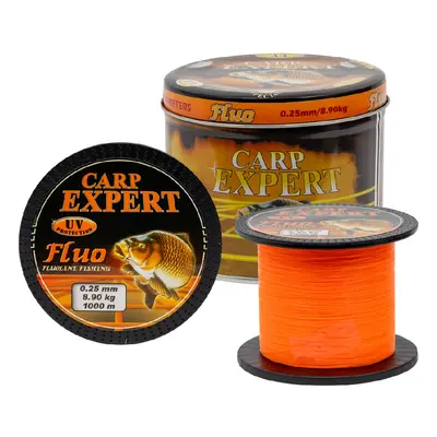 Carp expert vlasec v plechové doze uv fluo oranžový 1000 m - 0,25 mm 8,9 kg