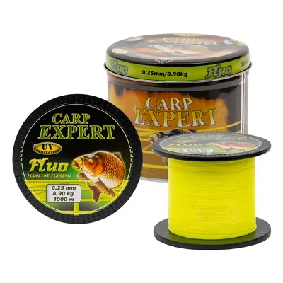 Carp expert vlasec v plechové doze uv fluo žlutý 1000 m - 0,30 mm 12,5 kg