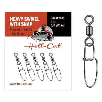 Hell-cat obratlík pevnostní s karabinou heavy swivel with snap 5 ks - velikost 4/0 nosnost 120 k