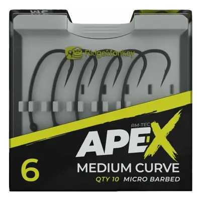 Ridgemonkey háček ape-x medium curve barbed 10 ks - velikost 6