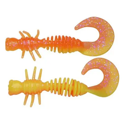 Berkley gumová nástraha powerbait power curly fluor orange sunshine yellow - 4 cm 12 ks