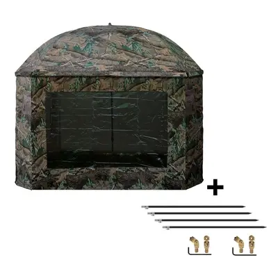 Suretti deštník s bočnicí full cover 2man camo 3,2 m + set na podporu deštníku