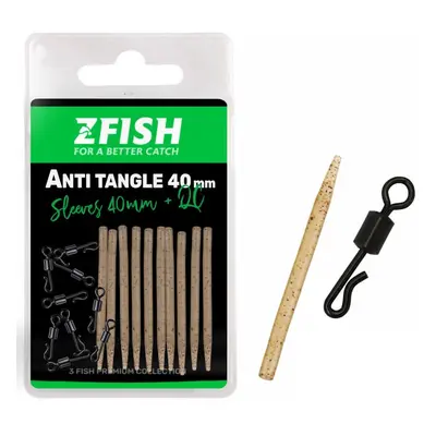 Zfish sada převleků anti tangle sleeves + obratlík qc vel 8 10 ks - 60 mm