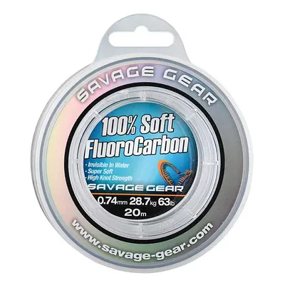 Savage gear návazcový vlasec soft fluorocarbon čirá-průměr 0,74 mm / nosnost 28,7 kg / návin 20 