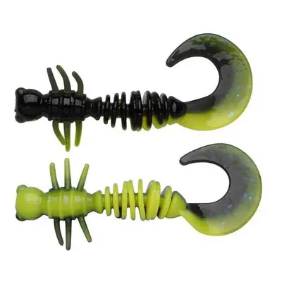 Berkley gumová nástraha powerbait power curly black sunshine yellow - 4 cm 12 ks