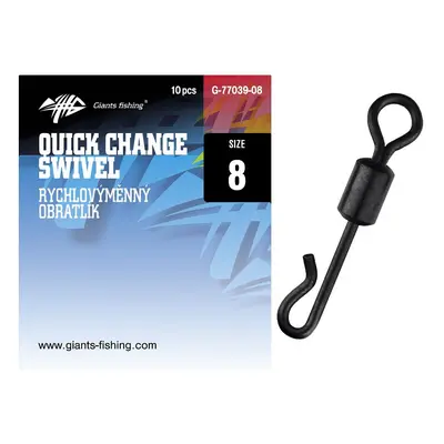 Giants fishing rychlovýměnný obratlík quick change swivel 10 ks - velikost 8 nosnost 25 kg