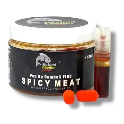 Method feeder fans plovoucí dumbell pop up 8x15 mm 150 ml + sprej esence 2 ml - spice meat