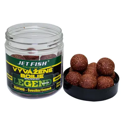 Jet fish vyvážené boilie legend range 250 ml 24 mm - seafood švestka česnek