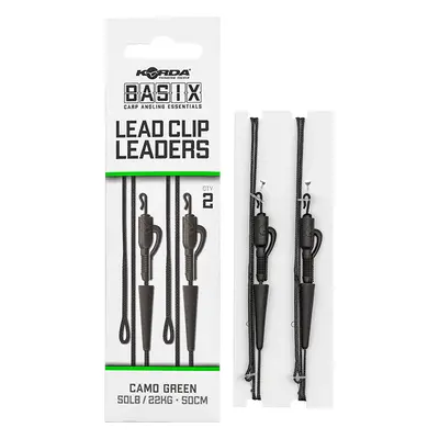 Korda montáž basix lead clip leaders 2 ks 22 kg 50 cm