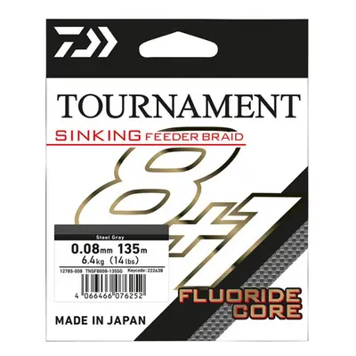 Daiwa splétaná šňůra tournament sinking feeder braid grey 8+1 135 m - 0,08 mm