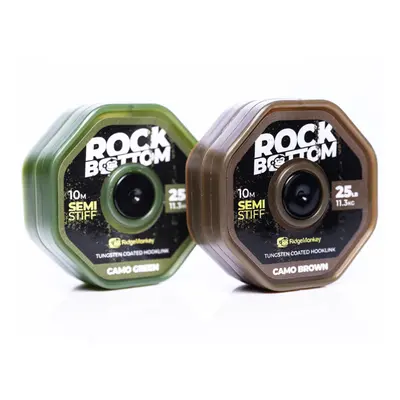 Ridgemonkey návazcová šňůrka rock bottom tungstenem potažená soft coated 10 m 25 lb - nos-nosno