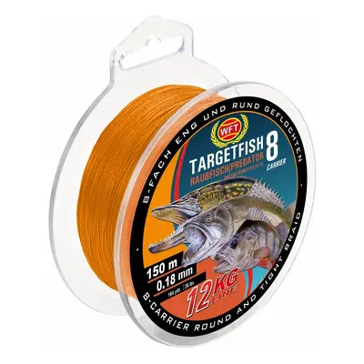 Wft splétaná šňůra tf8 raubfisch predator oranžová 150 m - 0,10 mm 7 kg