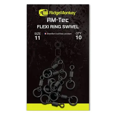 Ridgemonkey obratlík rm-tec flexi ring swivel 10 ks - velikost 11