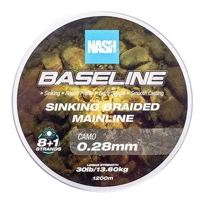 Nash splétaná šňůra baseline sinking braid camo 1200 m - 0,28 mm 13,6 kg