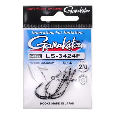 Gamakatsu háčky ls-3424f new label hooks black - velikost 4 počet 8 ks