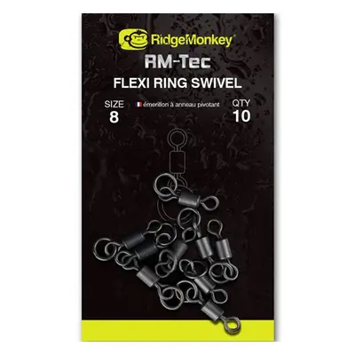 Ridgemonkey obratlík rm-tec flexi ring swivel 10 ks - velikost 8