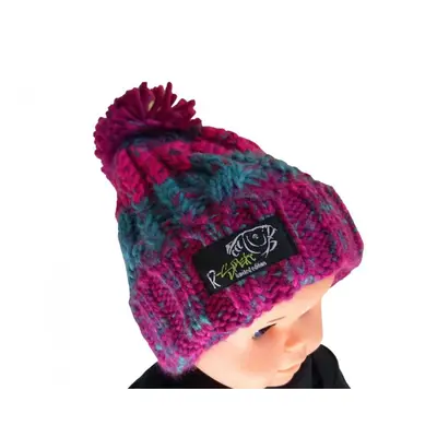 R-spekt dětský kulich maxi pompom beanie modrovínový - m