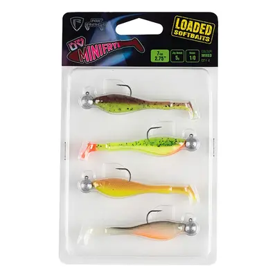 Fox rage gumová nástraha mini fry 4 mixed uv color pack loaded 7 cm 5 g 1/0 hlava