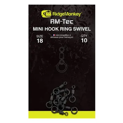 Ridgemonkey obratlík rm-tec mini hook ring swivel 10 ks velikost 18