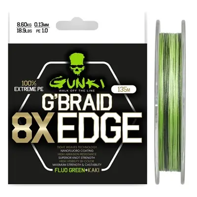 Gunki pletená šňůra g braid 8x edge 135 m - 0,23 mm 18 kg