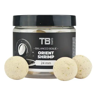 Tb baits vyvážené boilie balanced white edition + atraktor orient shrimp 100 g - 24 mm