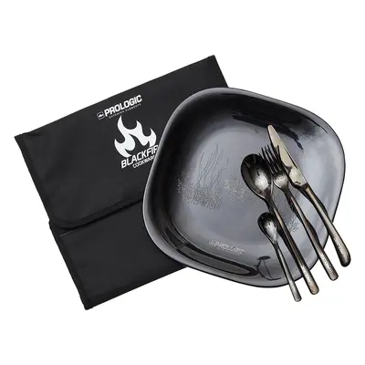 Prologic talíř s příborem blackfire dinning set