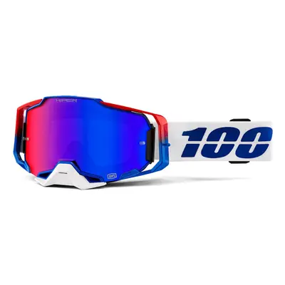 Brýle 100% ARMEGA Goggle Genesis - Hiper Blue/Red Mirror Lens