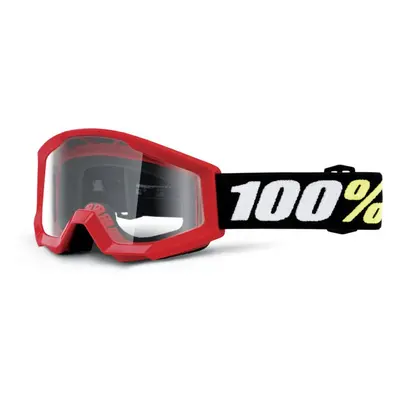 Dětské sjezdové brýle 100% STRATA MINI Goggle - Red - Clear Lens