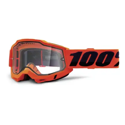 Brýle 100% ACCURI 2 ENDURO MTB Goggle - Neon/Orange - Clear Lens