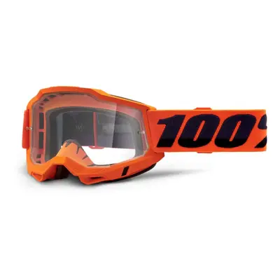 Brýle 100% ACCURI 2 OTG Goggle - Neon/Orange - Clear Lens