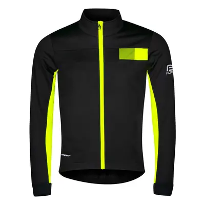 Pánská cyklistická bunda Force Frost softshell - černá / fluo